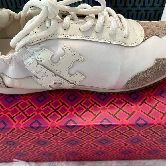 🎉HPx2🎉 Tory Burch Vintage Double T Trainer Sneakers - Picture 3 of 13